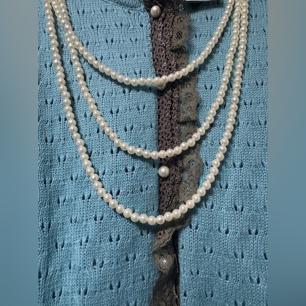 NWT Storybook Knits "Charm & Grandeur" long sleeve button-up cardigan 1X - Picture 4 of 6